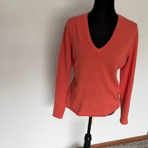 CashmereWomen's V-Neck Cashmere Sweater - Coral